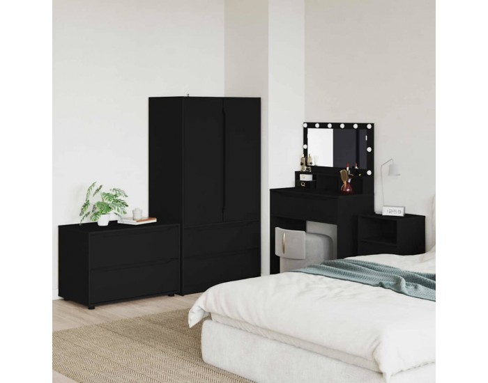 Sonata H Шкаф за съхранение Черно 80 x 48 x 57 см Инженерно дърво