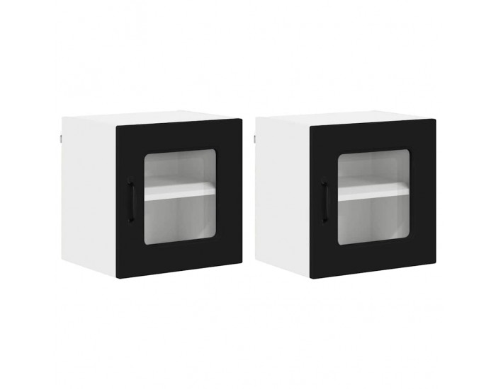 Sonata H Горен кухненски шкаф с рафт с врата 2 pcs Черно 40 x 31 x 40 см
