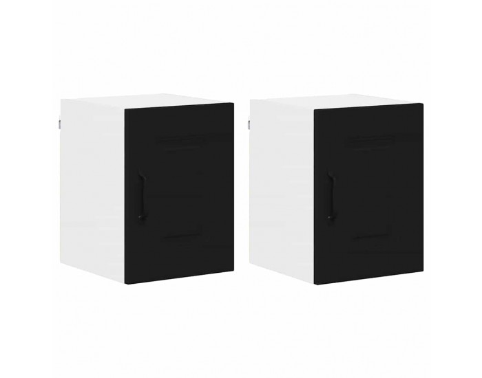 Sonata H Горен кухненски шкаф с рафт с врата 2 pcs Черно 30 x 31 x 40 см