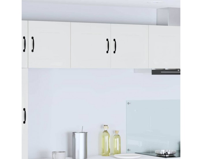 Sonata H Горен кухненски шкаф с рафт Лъскаво бяло 80 x 31 x 40 см