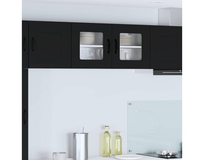 Sonata H Горен кухненски шкаф Черно 80 x 31 x 40 см Инженерно дърво