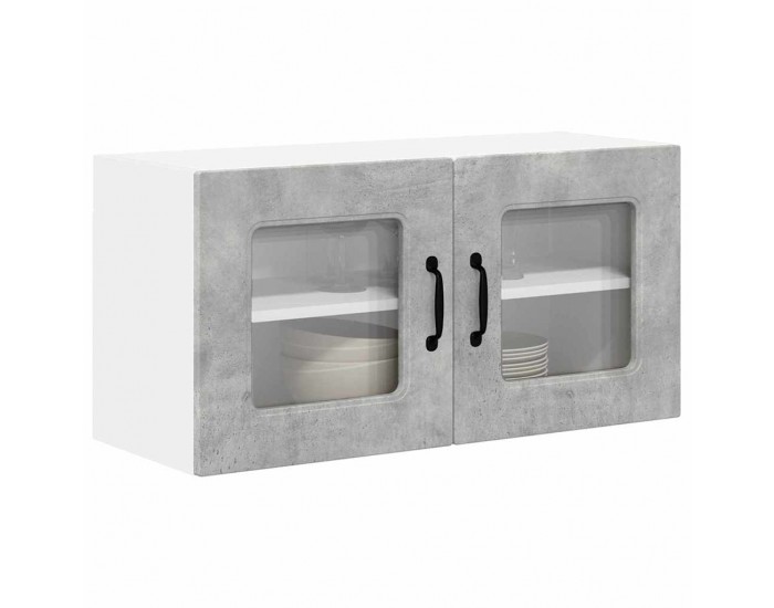 Sonata H Горен кухненски шкаф с рафт Циментено сиво 80 x 31 x 40 см
