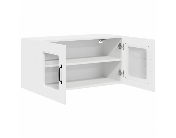 Sonata H Горен кухненски шкаф с рафт Лъскаво бяло 80 x 31 x 40 см