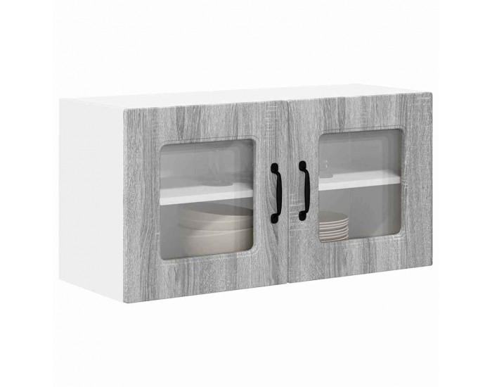 Sonata H Горен кухненски шкаф Сив Сонома 80 x 31 x 40 см Инженерно дърво