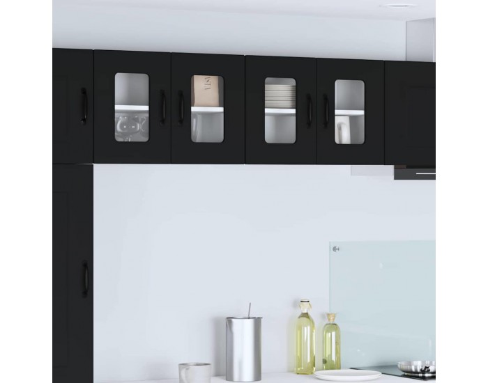 Sonata H Горен кухненски шкаф с рафт с врата 2 pcs Черно 60 x 31 x 40 см