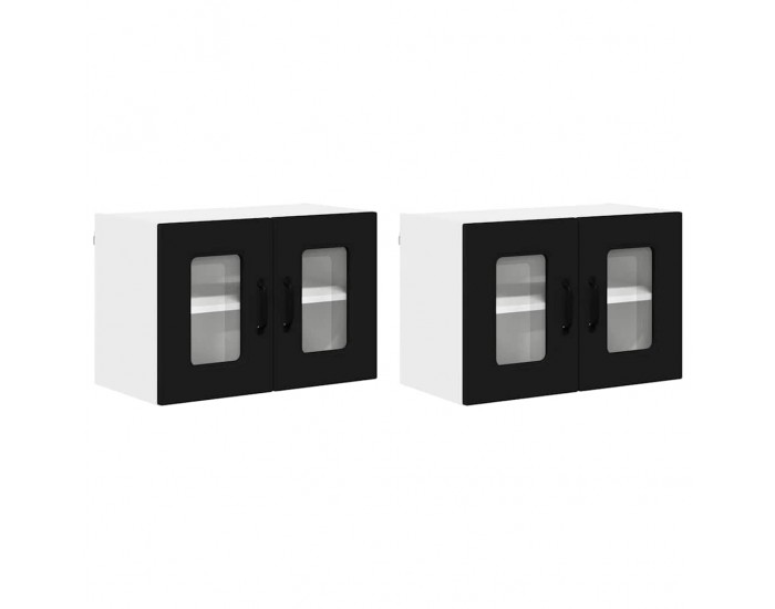 Sonata H Горен кухненски шкаф с рафт с врата 2 pcs Черно 60 x 31 x 40 см