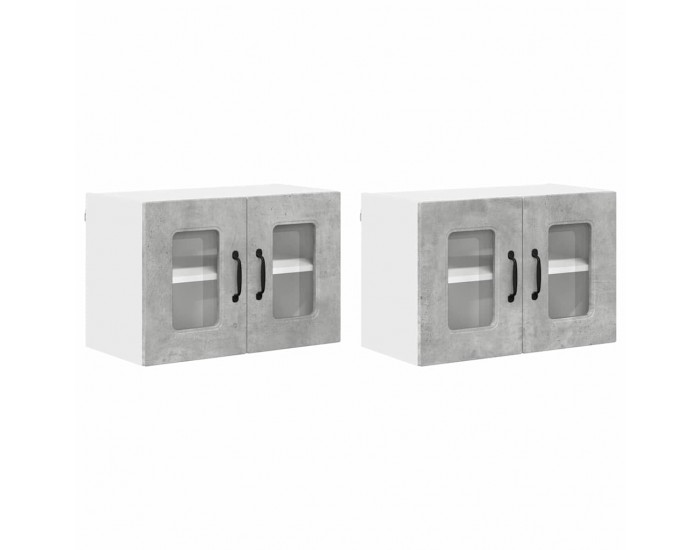 Sonata H Горен кухненски шкаф 2 pcs Циментено сиво 60 x 31 x 40 см