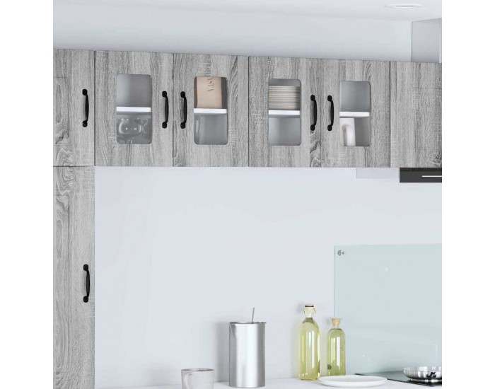 Sonata H Горен кухненски шкаф Сив Сонома 60 x 31 x 40 см Инженерно дърво