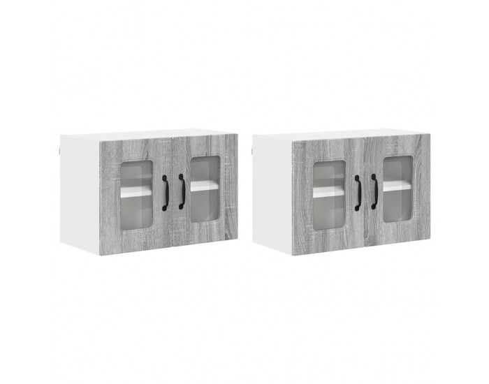 Sonata H Горен кухненски шкаф с рафт 2 pcs Сив Сонома 60 x 31 x 40 см