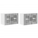 Sonata H Горен кухненски шкаф с рафт 2 pcs Сив Сонома 60 x 31 x 40 см