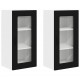 Sonata H Горен кухненски шкаф с рафт с врата 2 pcs Черно 40 x 31 x 80 см