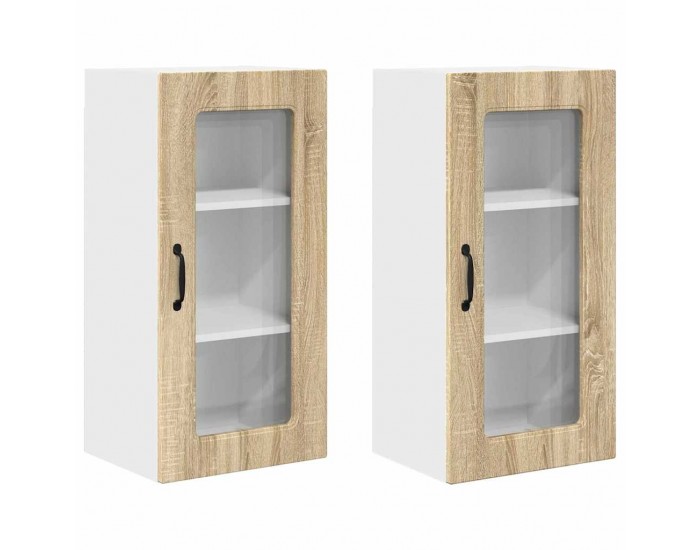 Sonata H Горен кухненски шкаф с рафт 2 pcs Сонома дъб 40 x 31 x 80 см