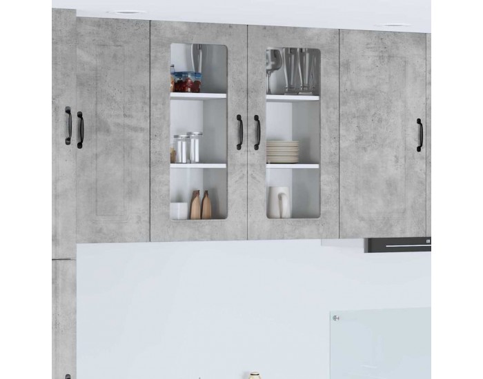 Sonata H Горен кухненски шкаф 2 pcs Циментено сиво 40 x 31 x 80 см