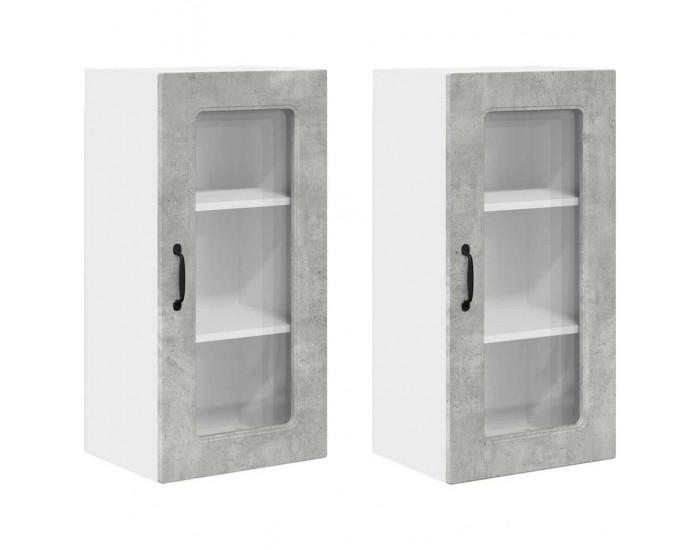 Sonata H Горен кухненски шкаф 2 pcs Циментено сиво 40 x 31 x 80 см