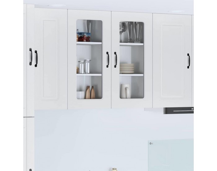 Sonata H Горен кухненски шкаф с рафт 2 pcs Лъскаво бяло 40 x 31 x 80 см