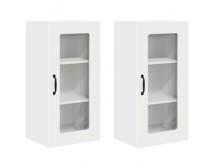 Sonata H Горен кухненски шкаф с рафт 2 pcs Лъскаво бяло 40 x 31 x 80 см