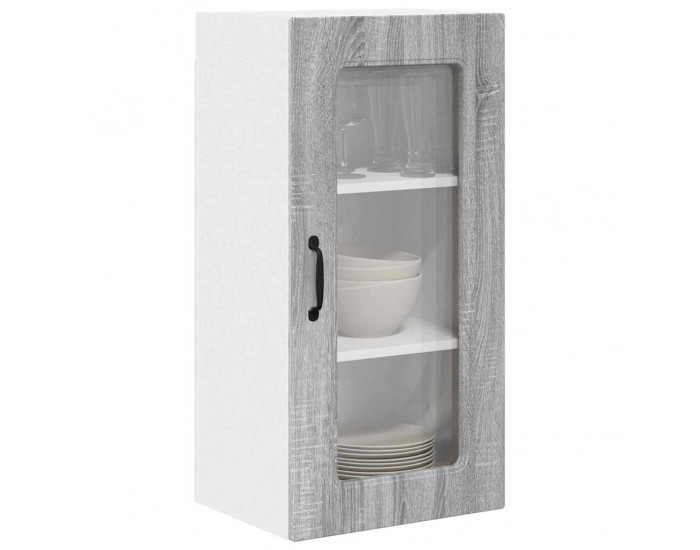 Sonata H Горен кухненски шкаф с рафт 2 pcs Сив Сонома 40 x 31 x 80 см