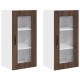 Sonata H Горен кухненски шкаф с рафт 2 pcs Кафяв дъб 40 x 31 x 80 см
