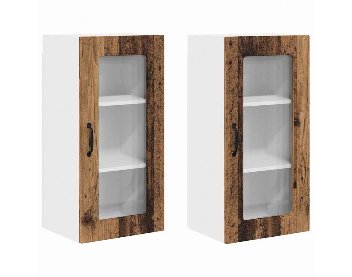 Sonata H Горен кухненски шкаф с рафт 2 pcs Старо дърво 40 x 31 x 80 см