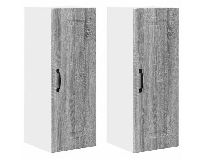 Sonata H Горен кухненски шкаф с рафт 2 pcs Сив Сонома 30 x 31 x 80 см