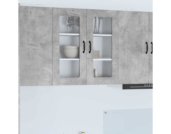 Sonata H Горен кухненски шкаф с рафт Циментено сиво 80 x 31 x 80 см