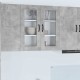 Sonata H Горен кухненски шкаф с рафт Циментено сиво 80 x 31 x 80 см