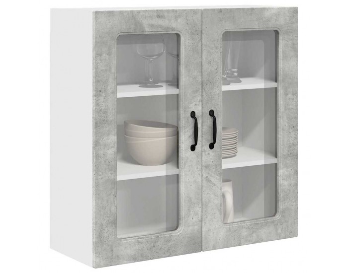 Sonata H Горен кухненски шкаф с рафт Циментено сиво 80 x 31 x 80 см