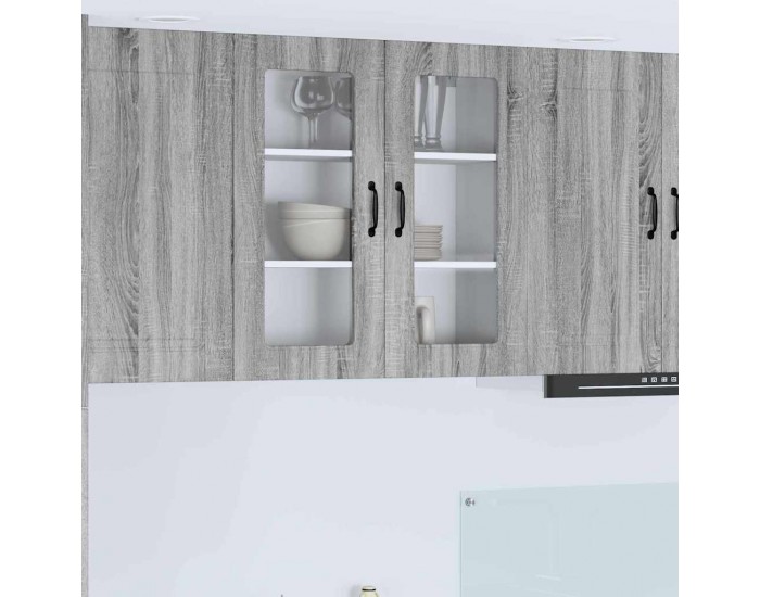 Sonata H Горен кухненски шкаф Сив Сонома 80 x 31 x 80 см Инженерно дърво