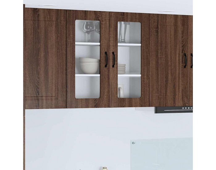 Sonata H Горен кухненски шкаф Кафяв дъб 80 x 31 x 80 см Инженерно дърво