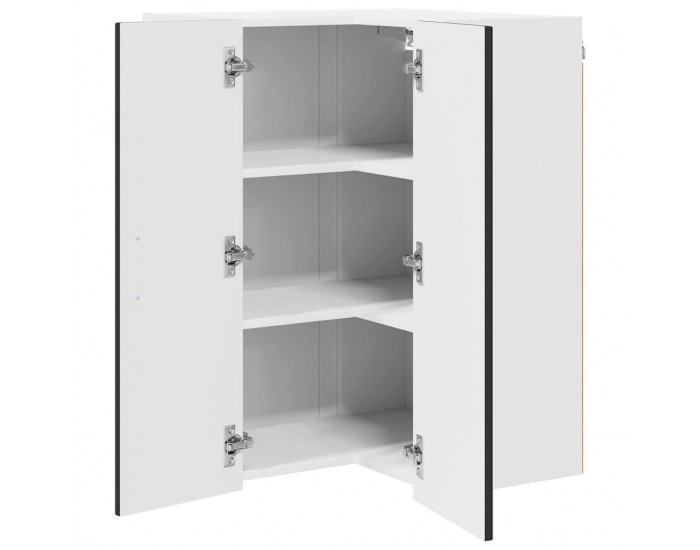 Sonata H Горен кухненски шкаф Черно 57 x 57 x 80 см Инженерно дърво