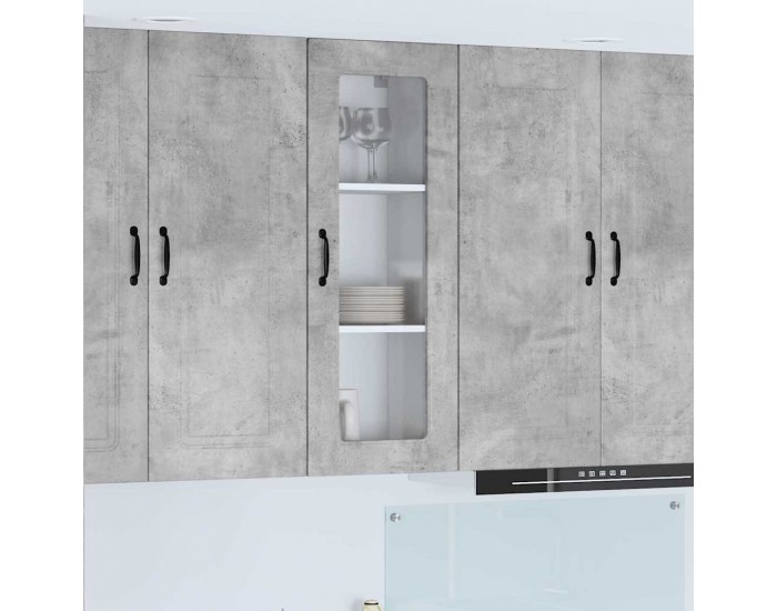 Sonata H Горен кухненски шкаф с рафт Циментено сиво 40 x 31 x 100 см