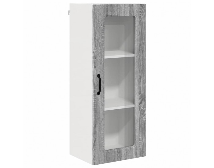 Sonata H Горен кухненски шкаф с рафт с врата Сив Сонома 40 x 31 x 100 см