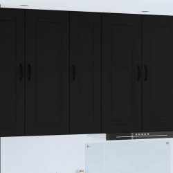 Sonata H Горен кухненски шкаф Черно 30 x 31 x 100 см Инженерно дърво - Bucătării modulare