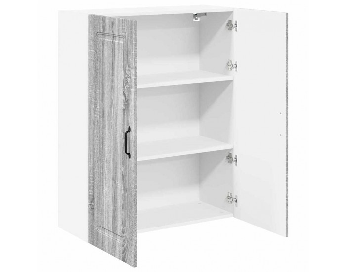 Sonata H Горен кухненски шкаф с рафт с врата Сив Сонома 80 x 31 x 100 см