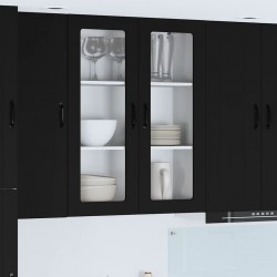 Sonata H Горен кухненски шкаф Черно 80 x 31 x 100 см Инженерно дърво - Bucătării modulare