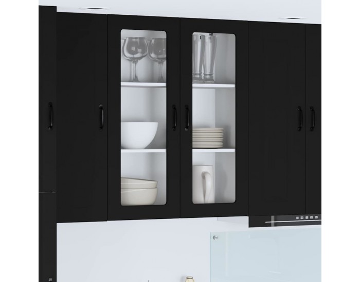 Sonata H Горен кухненски шкаф Черно 80 x 31 x 100 см Инженерно дърво