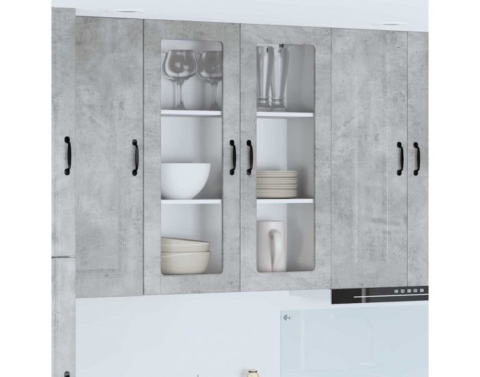 Sonata H Горен кухненски шкаф с рафт Циментено сиво 80 x 31 x 100 см