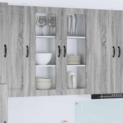 Sonata H Горен кухненски шкаф с рафт с врата Сив Сонома 80 x 31 x 100 см - Bucătării modulare