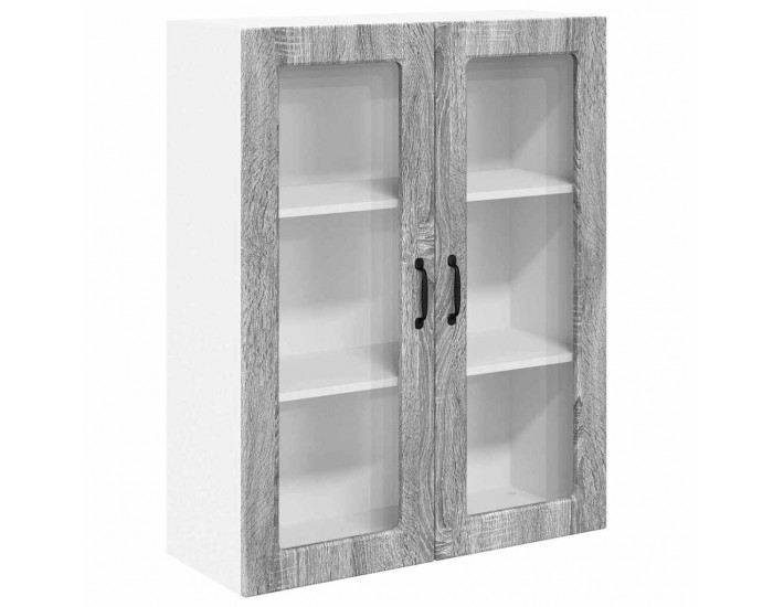 Sonata H Горен кухненски шкаф с рафт с врата Сив Сонома 80 x 31 x 100 см