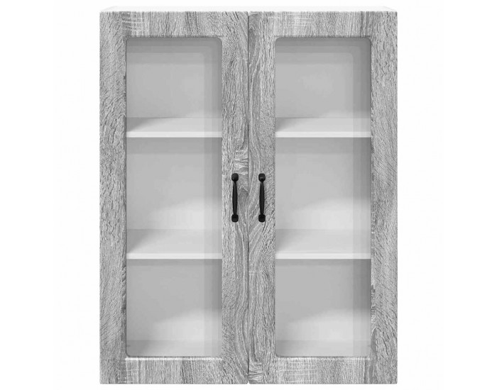 Sonata H Горен кухненски шкаф с рафт с врата Сив Сонома 80 x 31 x 100 см
