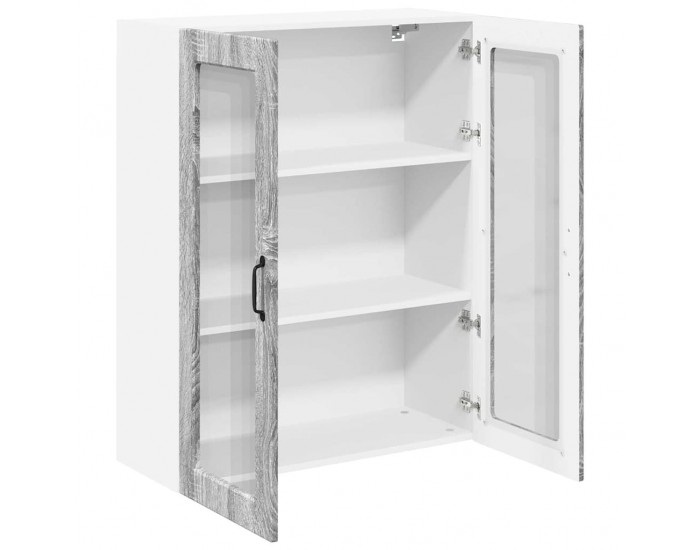 Sonata H Горен кухненски шкаф с рафт с врата Сив Сонома 80 x 31 x 100 см