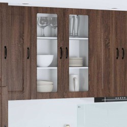 Sonata H Горен кухненски шкаф Кафяв дъб 80 x 31 x 100 см Инженерно дърво - Bucătării modulare