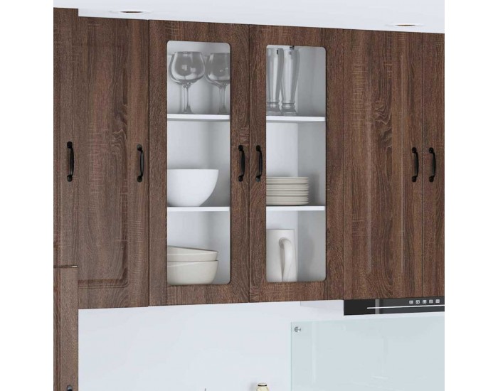Sonata H Горен кухненски шкаф Кафяв дъб 80 x 31 x 100 см Инженерно дърво