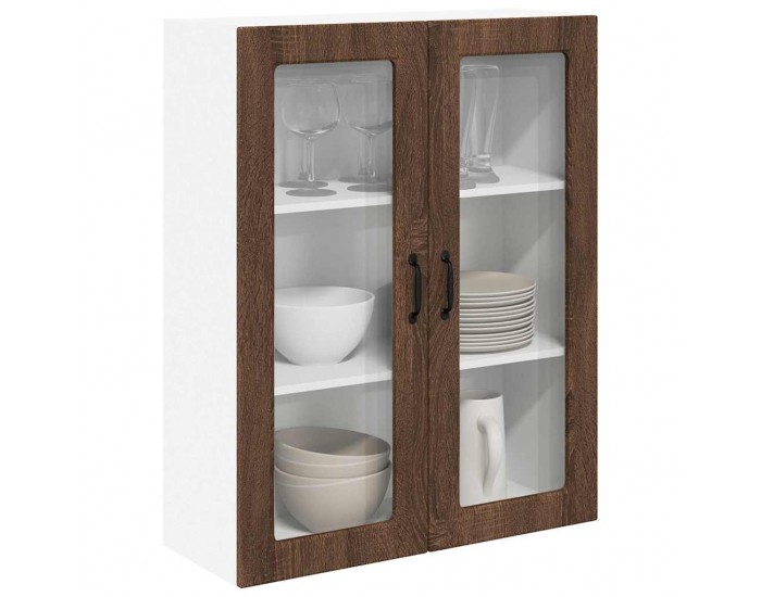 Sonata H Горен кухненски шкаф Кафяв дъб 80 x 31 x 100 см Инженерно дърво