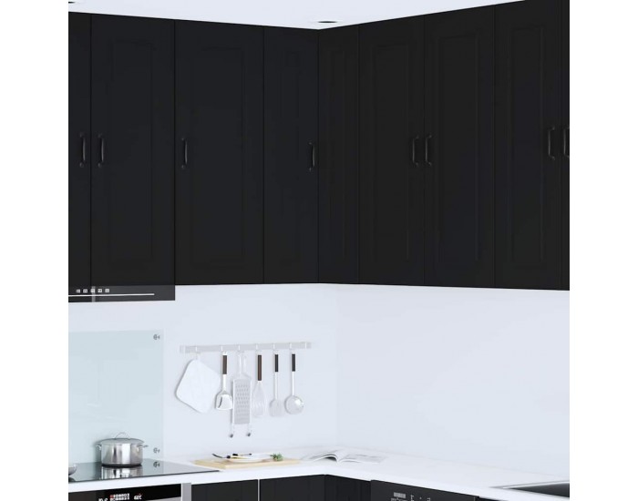 Sonata H Горен кухненски шкаф Черно 57 x 57 x 100 см Инженерно дърво