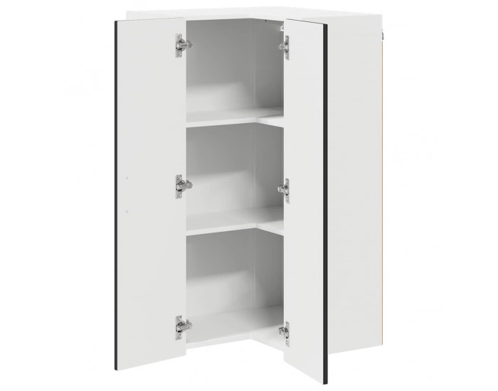 Sonata H Горен кухненски шкаф Черно 57 x 57 x 100 см Инженерно дърво