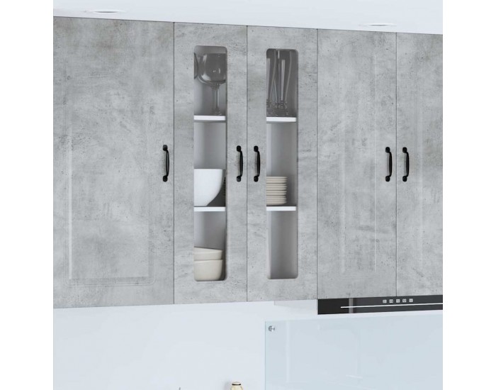Sonata H Горен кухненски шкаф с рафт Циментено сиво 60 x 31 x 100 см