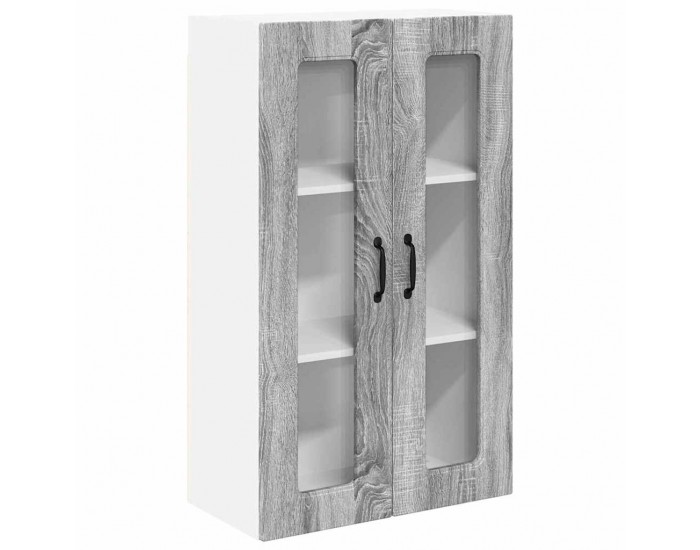 Sonata H Горен кухненски шкаф с рафт с врата Сив Сонома 60 x 31 x 100 см