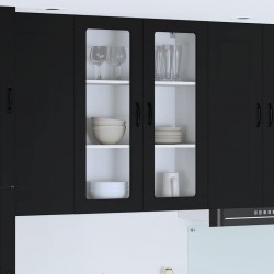 Sonata H Горен кухненски шкаф Черно 80 x 31 x 100 см Инженерно дърво - Bucătării modulare