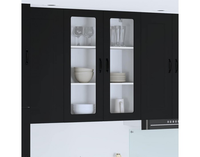 Sonata H Горен кухненски шкаф Черно 80 x 31 x 100 см Инженерно дърво